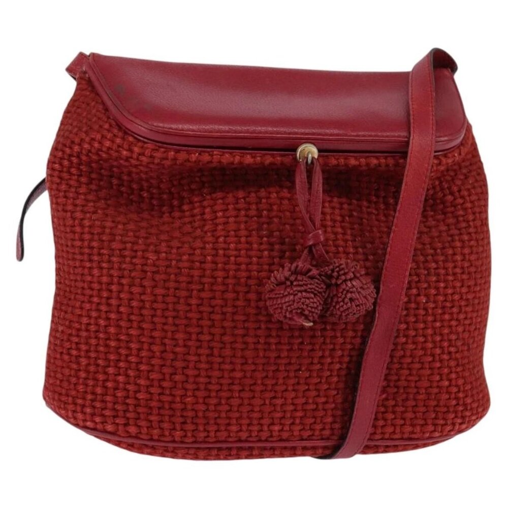 BOTTEGA VENETA Shoulder Bag Wool Red Auth